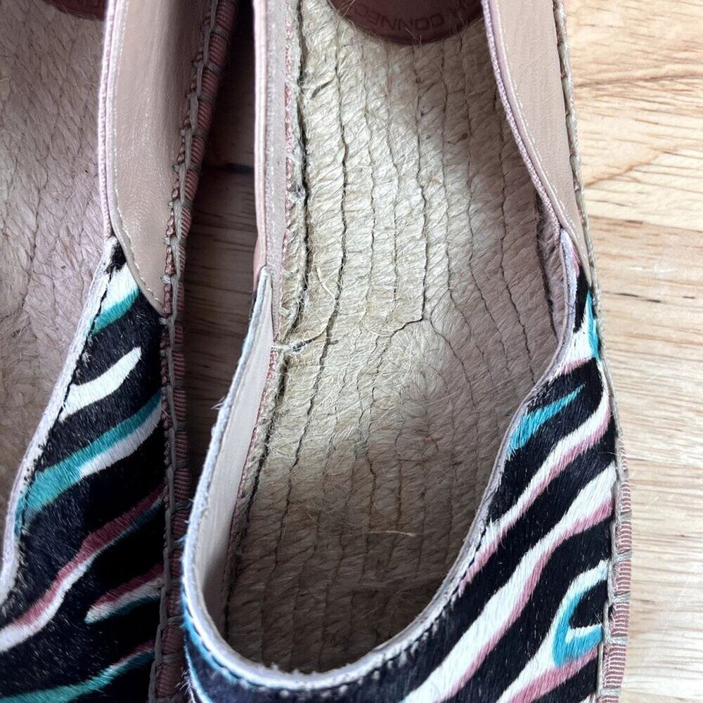 FRENCH CONNECTION Umara Zebra Print Calf Hair Closed Toe Espadrille Flat Women's - Picture 10 of 12